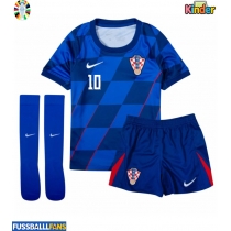 Kroatien Luka Modric #10 Auswärts Trikotsatz Kinder EM 2024 Kurzarm (+ Kurze Hosen)